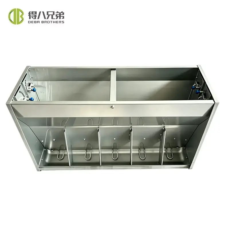 Stainless-Steel Dual-Sided Pig Feeder for Nursery Pens